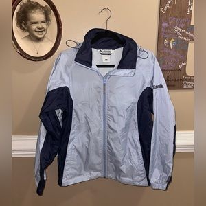 Columbia Woman’s S packable rain coat, Carolina blue